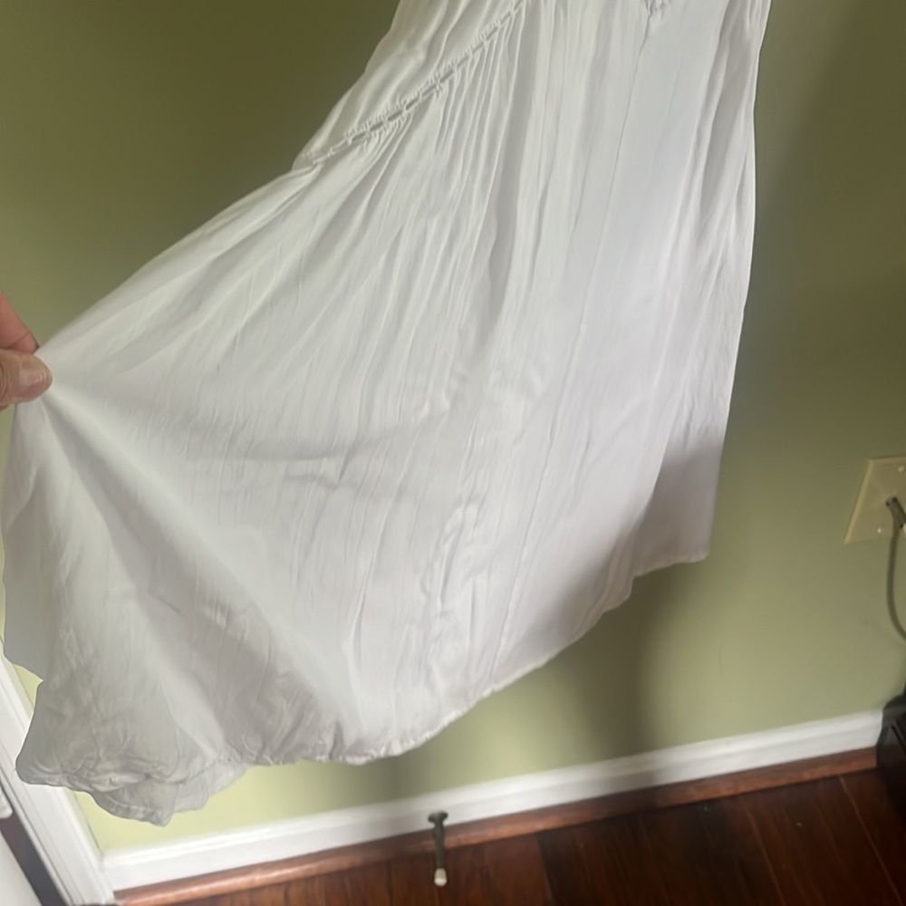 Lulus White Flowy Spaghetti Strap Lined Rayon Hal… - image 7